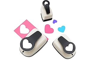 1" Heart Hole Punch, 5/8" & 3/8" Heart Punches for Paper Hearts, Crafts, Card Making