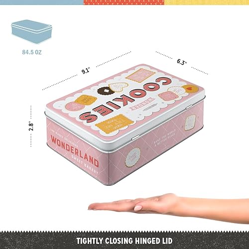 Miniatura 2 de Nostalgic-Art Caja de lata de almacenamiento retro plana, 84.5 onzas, Wonder Cookies, idea de regalo para la cocina, lata de metal con tapa, diseño