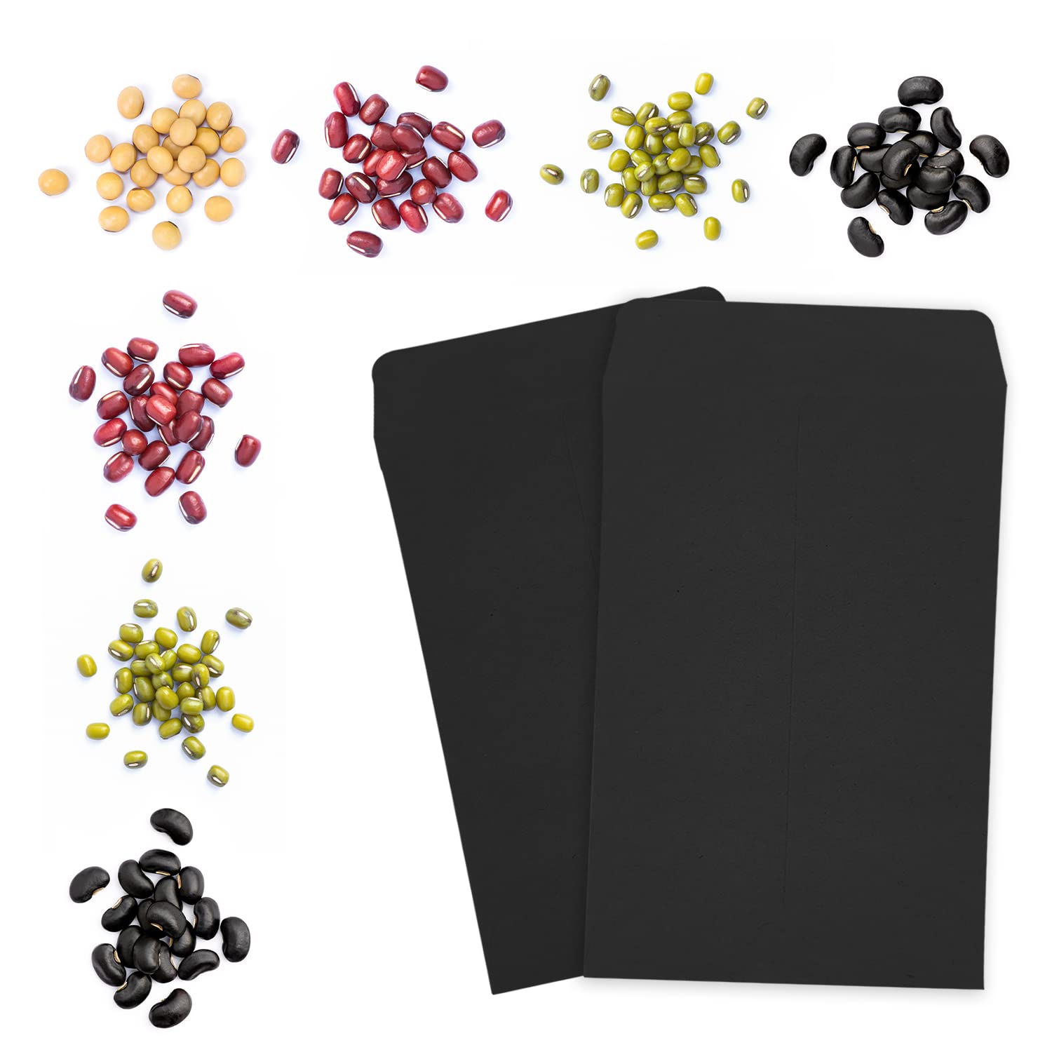 Lot de 100 mini enveloppes en papier kraft noir 10 x 6 cm pour salaires pièces monnaie perles timbres