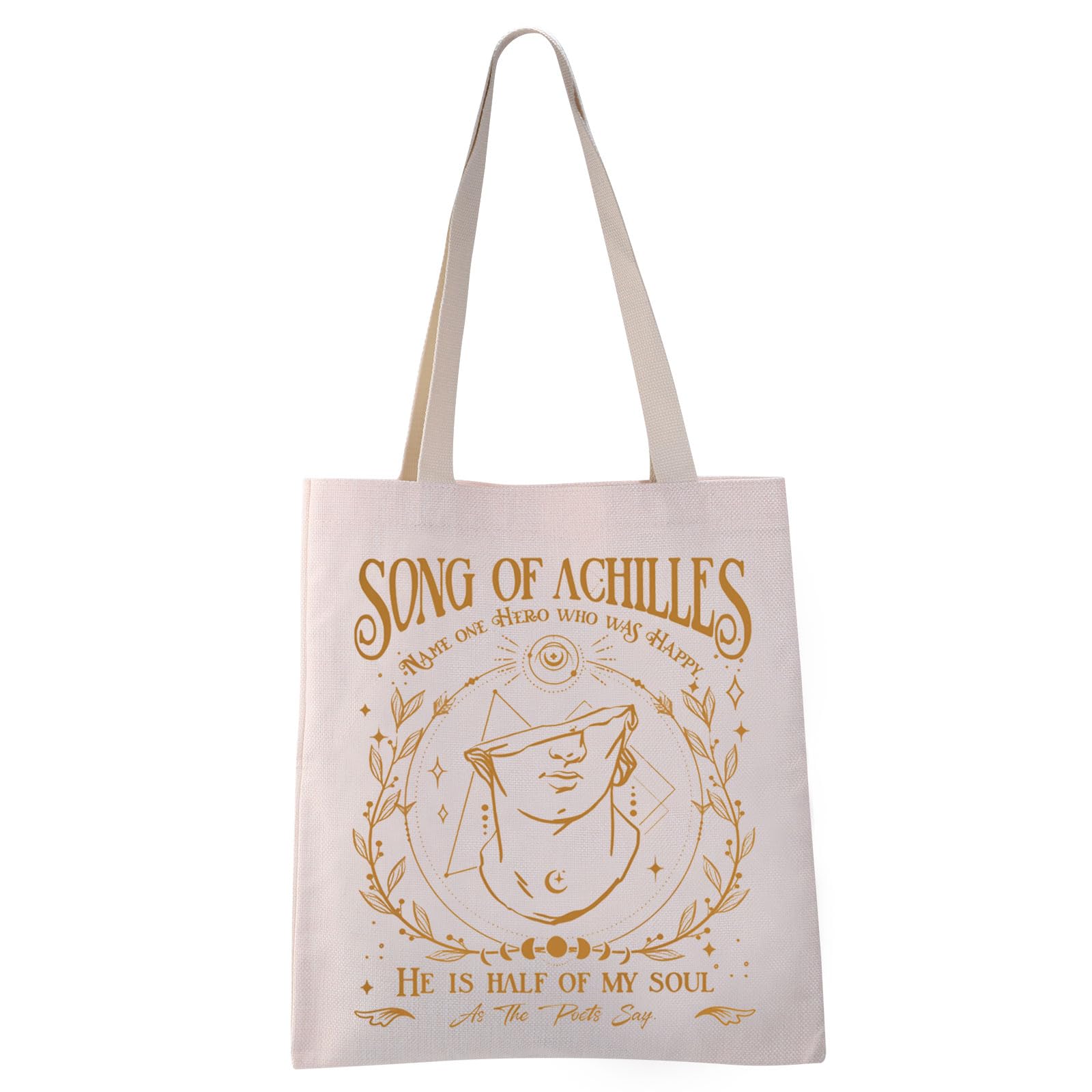 VAMSII Book Lover Inspired Tote Bag Greek Mythology Gift Ach-illes And Pa-troclus Shopping Bag (S OF ACHILLES tote)