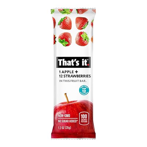Miniatura 3 de That's it. Manzana + fresa 100% natural barra de fruta real, el mejor aperitivo vegano con alto contenido de fibra, sin gluten, paleo para niños y