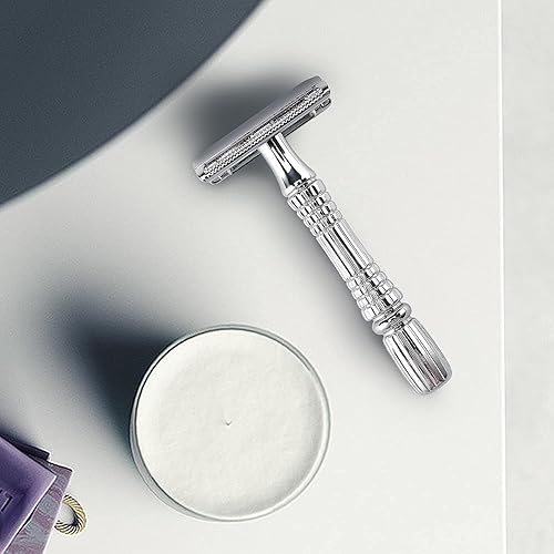 Miniatura 7 de BAILI Afeitado húmedo clásico de 3 piezas de doble filo para hombres y mujeres con hoja de platino y estuche de viaje con espejo BD176