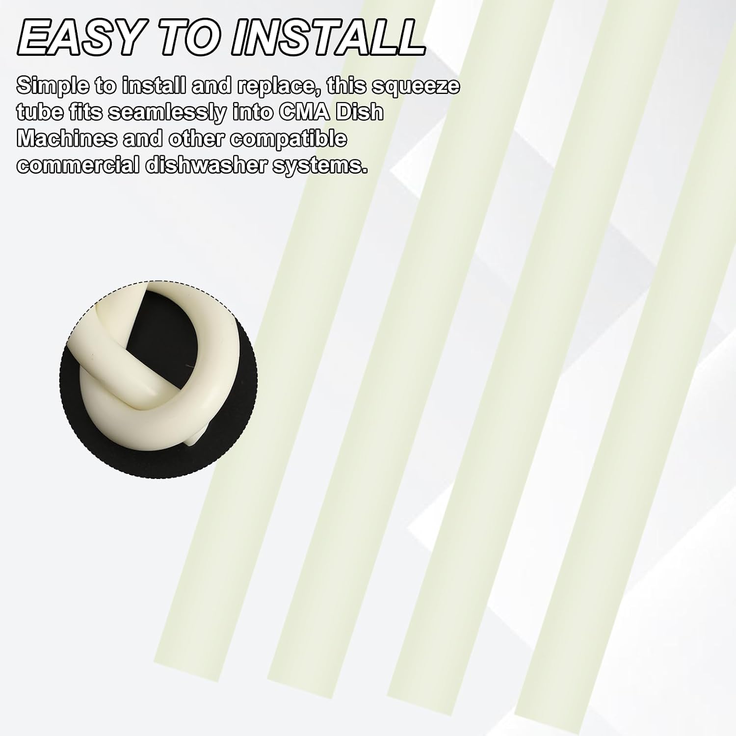 4Pcs Squeeze Tube Replacements for CMA Dish Machines 02257.00, Sturdy 8 in Norprene Dishwasher Fluid Replacement Food-Grade Hose for Commercial Equipment
