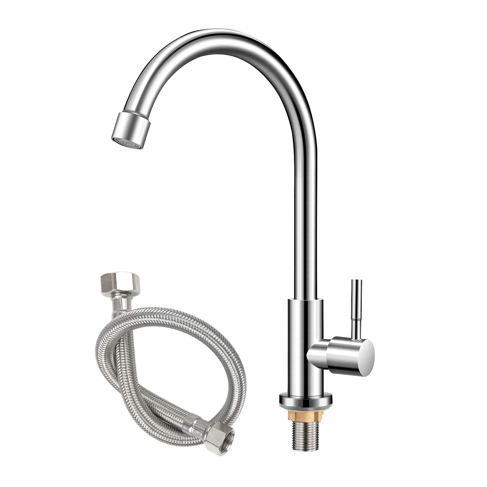 Buy Stainless Steel Cold Water Outdoor Faucet Single Handle Single Hole Bathroom Sink Faucet