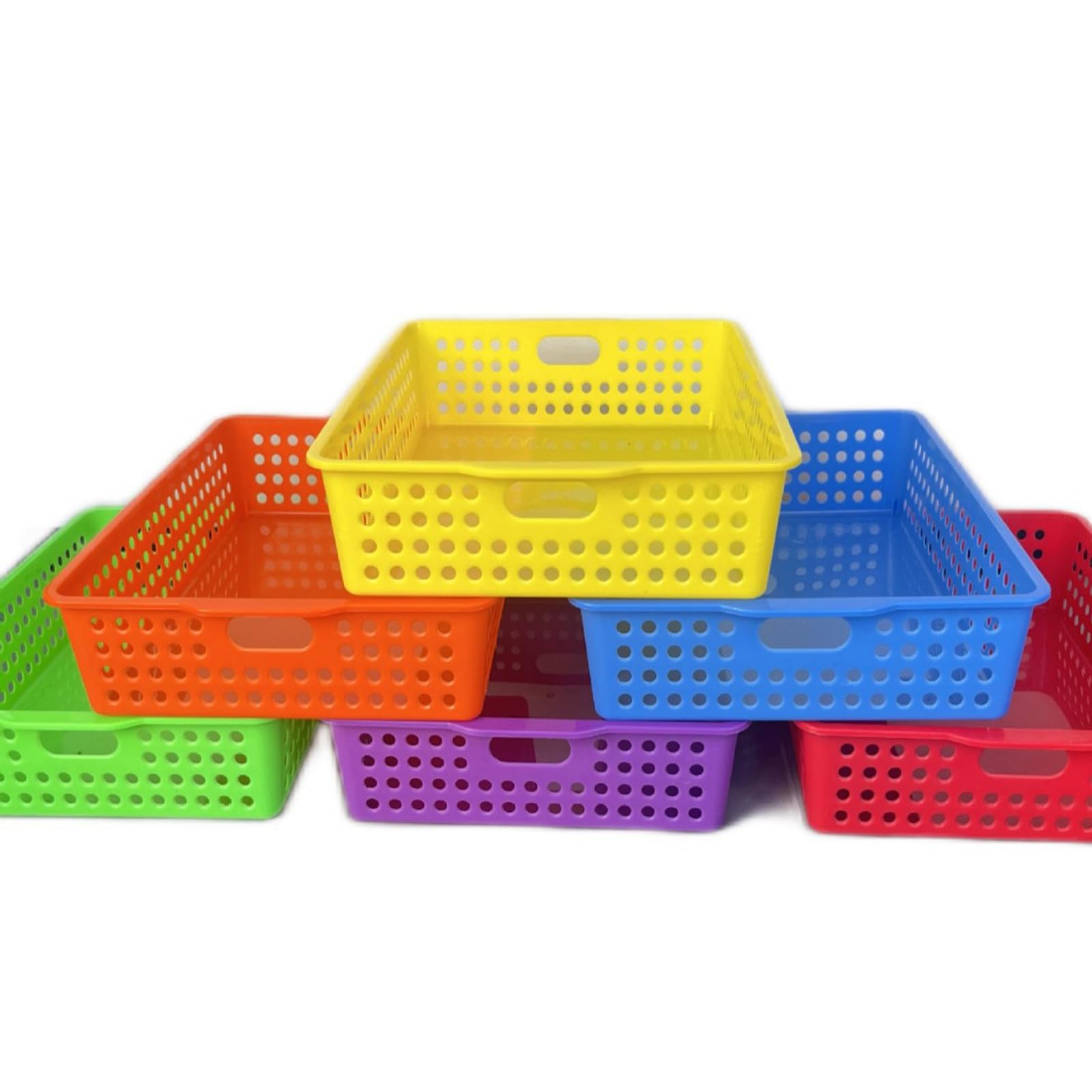 HZGFNBZ Stackable Polystyrene Computer Planner Set of 6 Multiple Color Storage Cartons for Homeschooling Materials and Addons Polystyrene Desk Storage Cartons