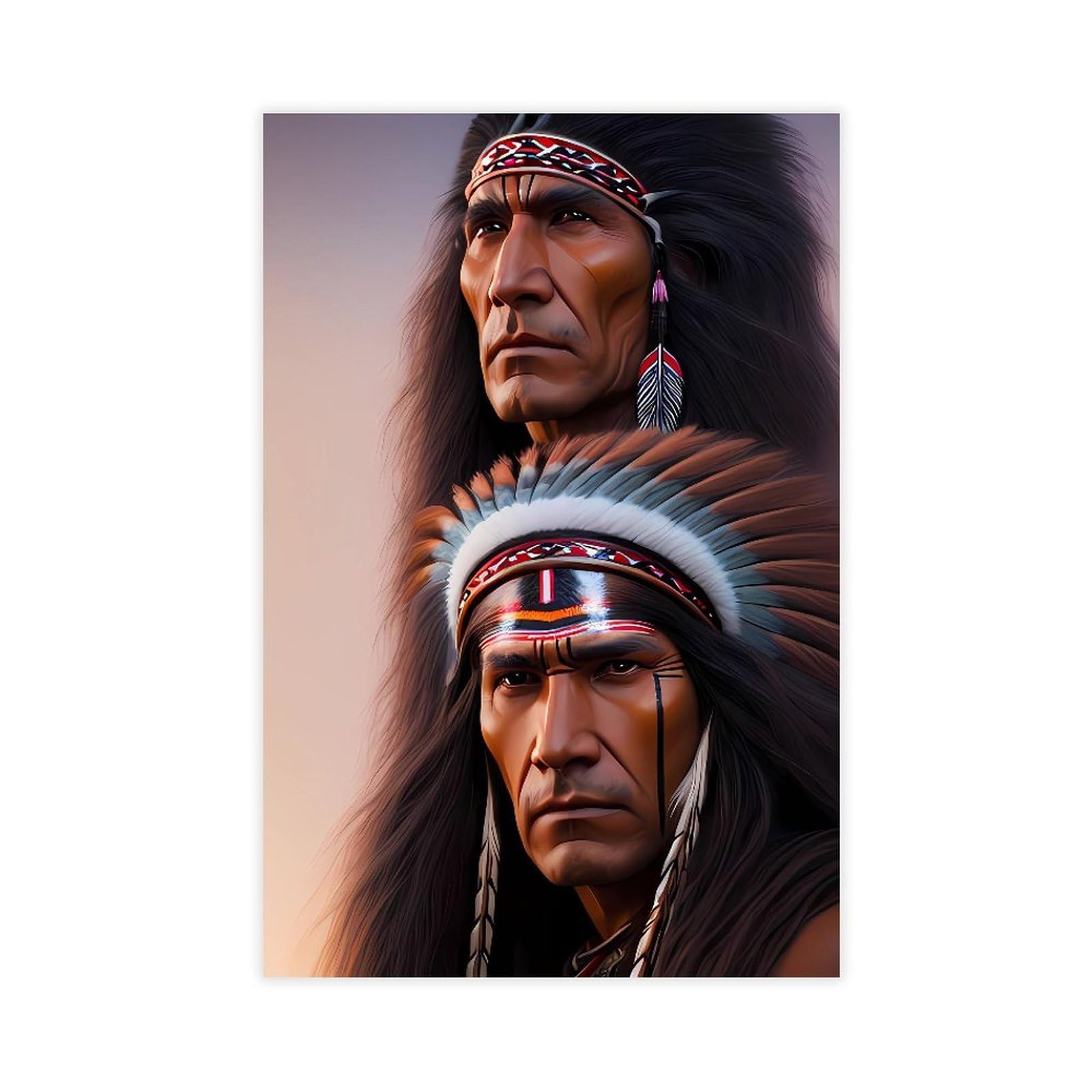 Qnvjqkdsi Unframe Native American Art (3) Canvas Poster Bedroom Decor Landscape Office Room Decor Gift 24" L X 36" W