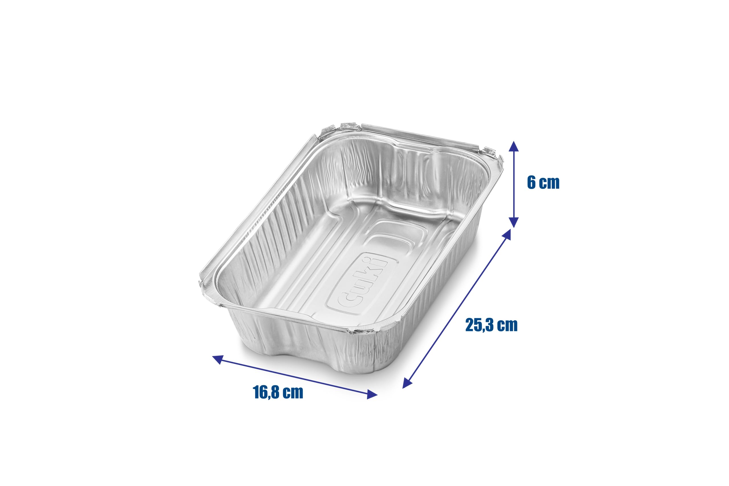 Cuki Vaschette Alluminio Con Coperchi - Ultra Forza - Con Manici - 6 Porzioni - Rettangolari [Rs99L] - 12 Confezioni Da 2 Pezzi