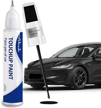 Solid BlackPBSB Touch Up Paint for Tesla Car Paint Pen Scratch Repair Two-In-One Touch Up Paint Automotive Paint Pen for Tesla Model Y/3/X/S