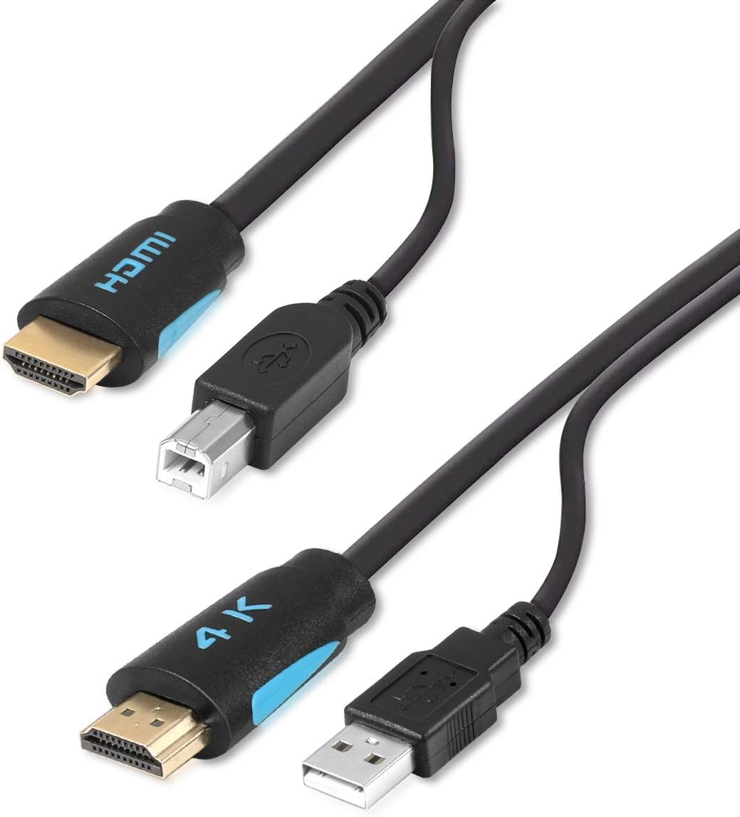 Amazon.co.jp HDMIケーブル 2本 3m (10フィート) 標準ツインケーブル HDMI + USB KVMケーブル USB