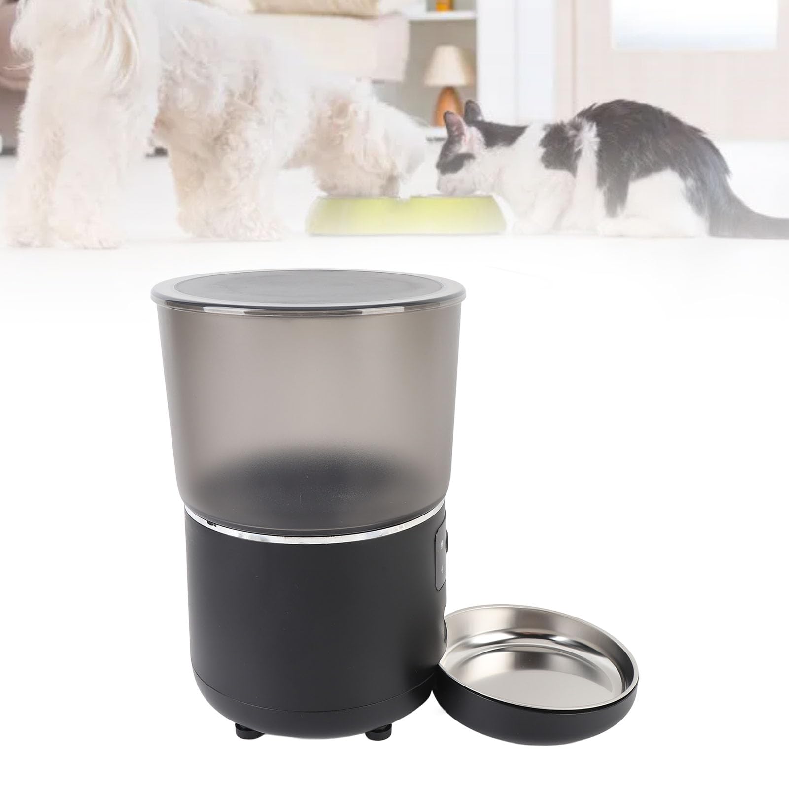 Topiky Comedero Automático para Gatos de 4 litros, Dispensador de Comida Seca con Temporizador, Control por Aplicación, Comedero para Mascotas con Control de Porciones, Diseño Des (Enchufe de la UE)
