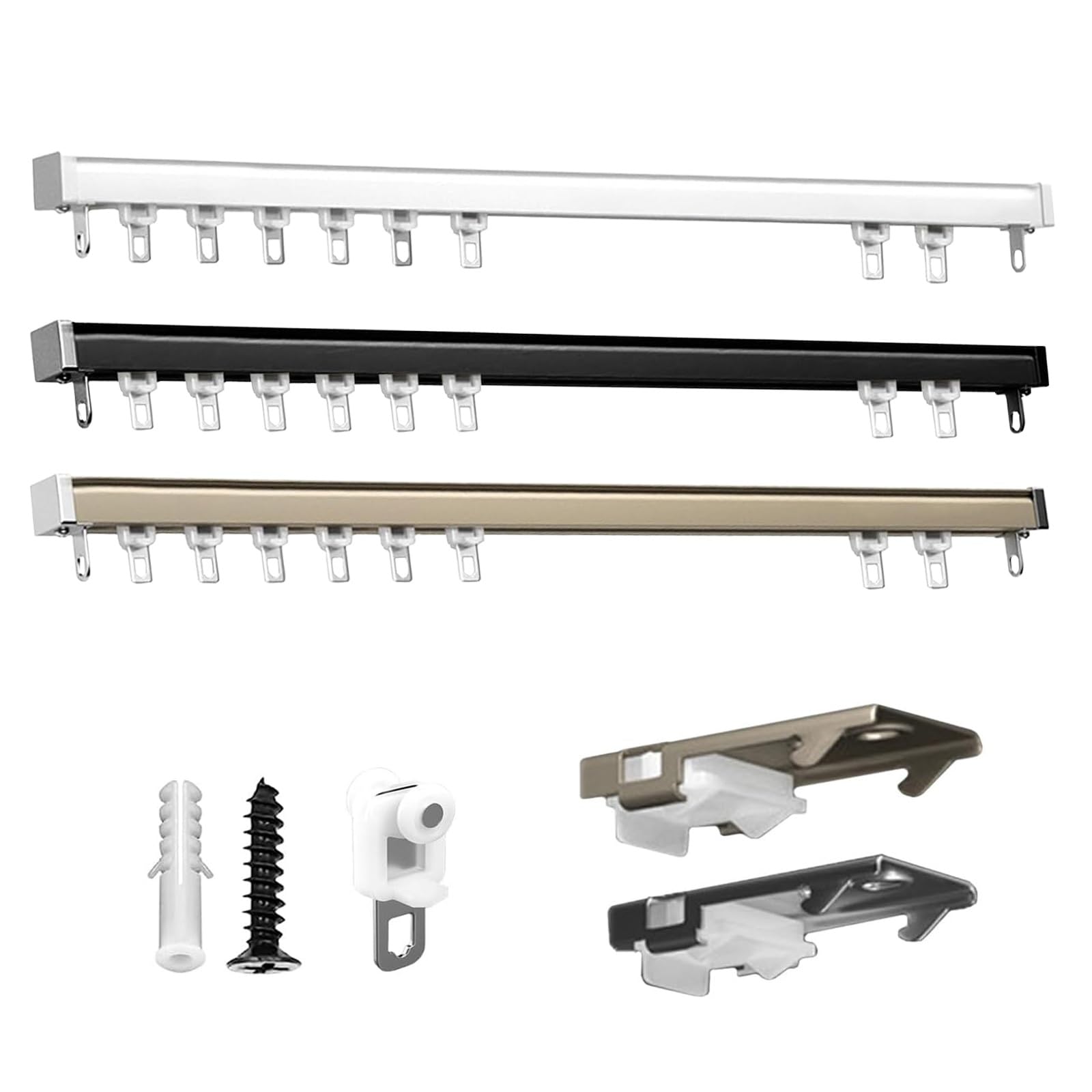 GJMSSMY Aluminium Alloy Ceiling Track for Curtains Room Dividers RV Use480cm Ceiling Mount Curtain Rail Versatile Wall Divider & Window Treatment Solution