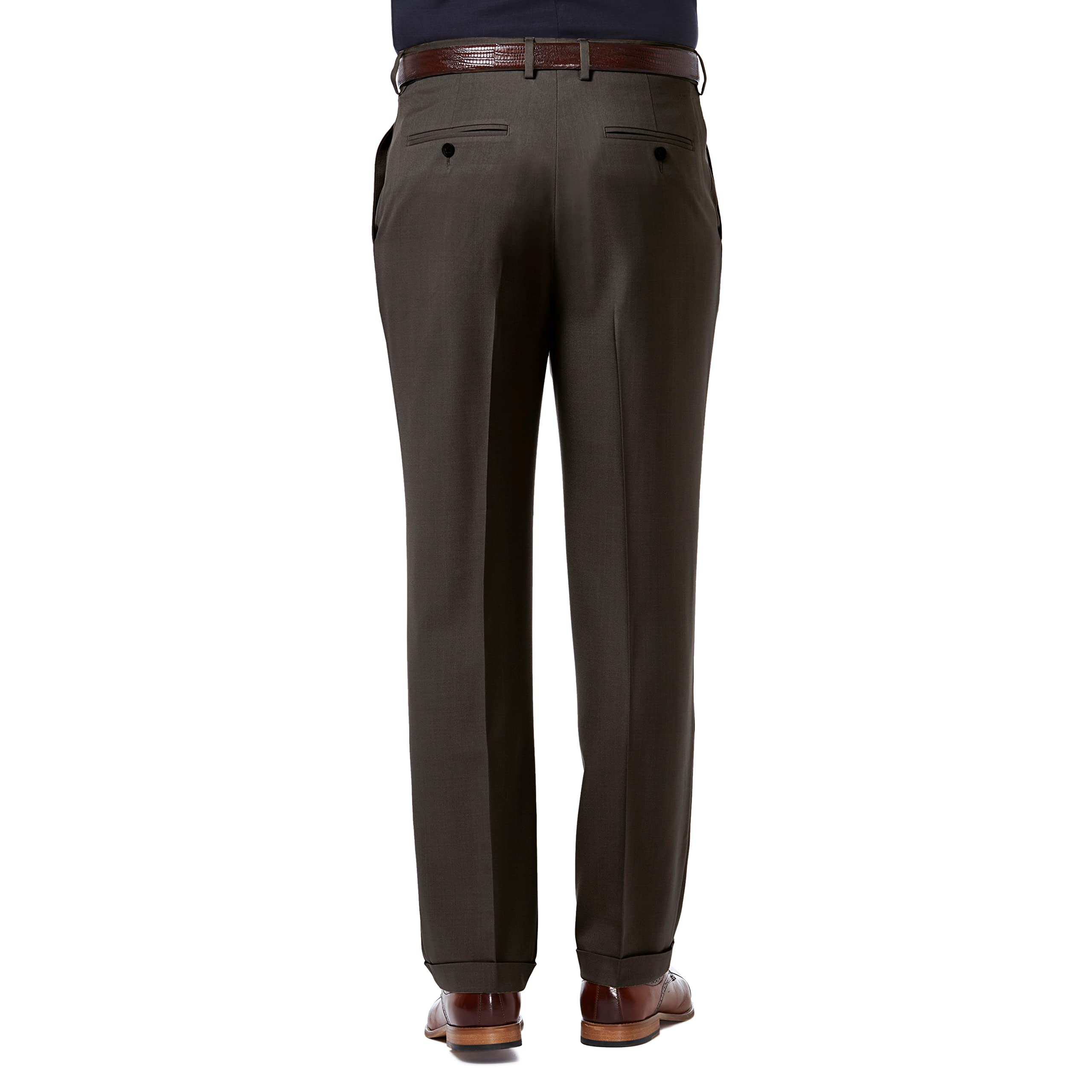 Haggar Pantaloni da Uomo, vestibilità Comoda Classica, plissettati sul Davanti (Taglie Regolari, Grandi e Alte)