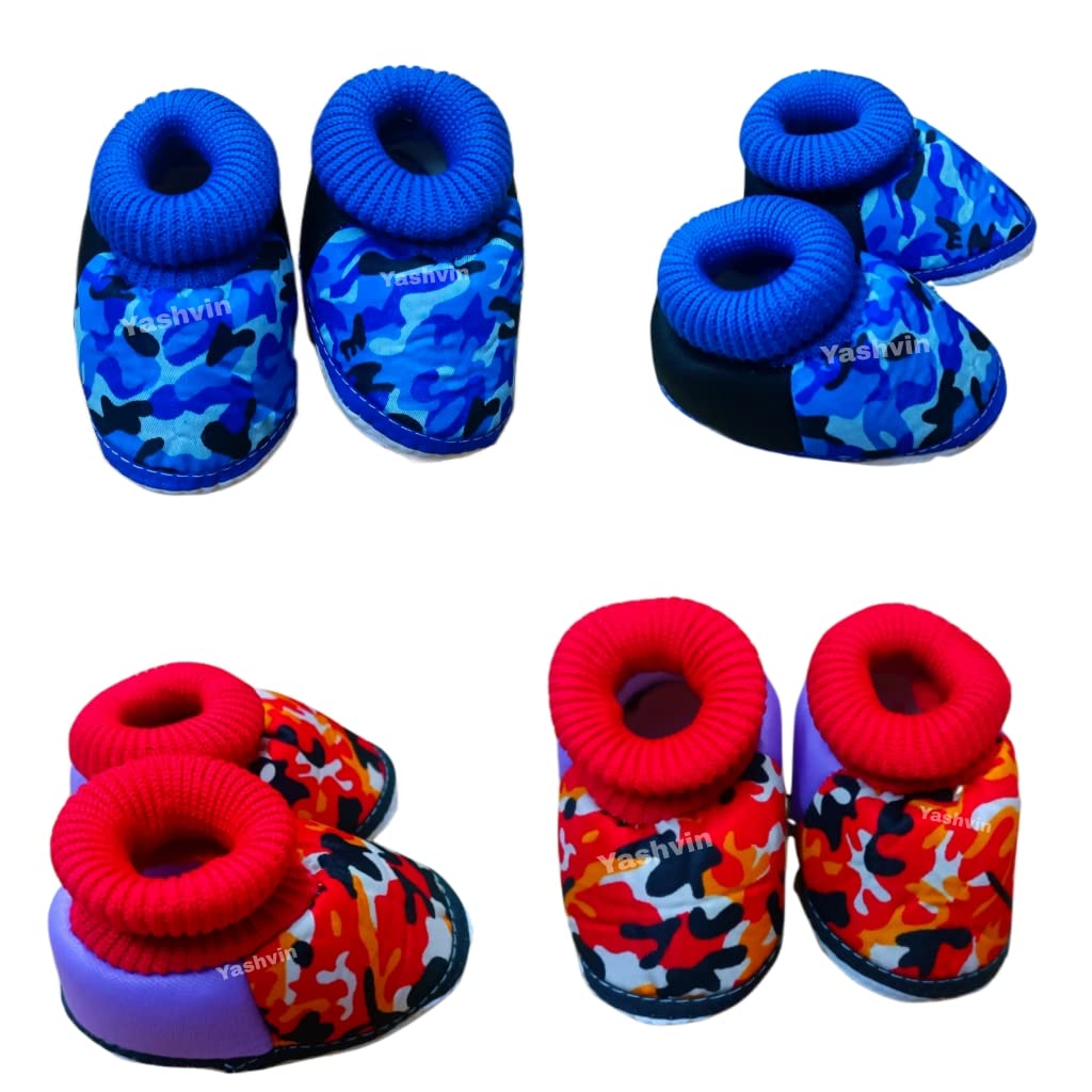 Brand Born Baby Prewalkers Anti Slip Booties Cartoon Face Comfortable Booties/Shoes/Socks for Baby Girl boy/Unisex-Baby Booties 0-6 Months Pack of 1 (Multicolor)_SHH04