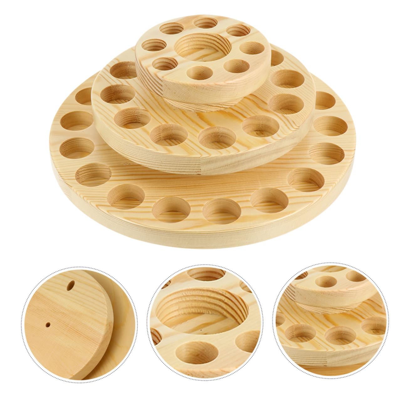 Veemoon Espositore per Oli Essenziali in Legno a 3 Livelli, Porta Bottiglie da 39 Scomparti, Organizer per Aromaterapia e Diffusori, Mensola Robusta per Casa e Presentazioni