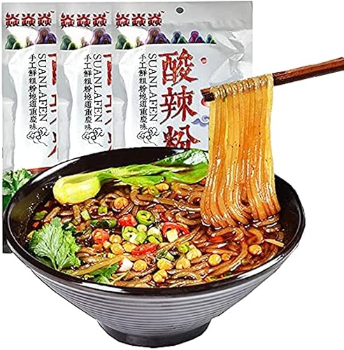 重?料理 重慶酸辣粉 重?酸辣粉248g/袋 火鍋川粉 火??粉 ?面条 紅薯粉条 辛くて酸っぱい麺 激辛春雨スープ 麻辣米粉 中国春雨 中華食材 中華料理 鍋料理 重?省名物酸辣湯麺 即席春雨 (酸辣粉,3袋)