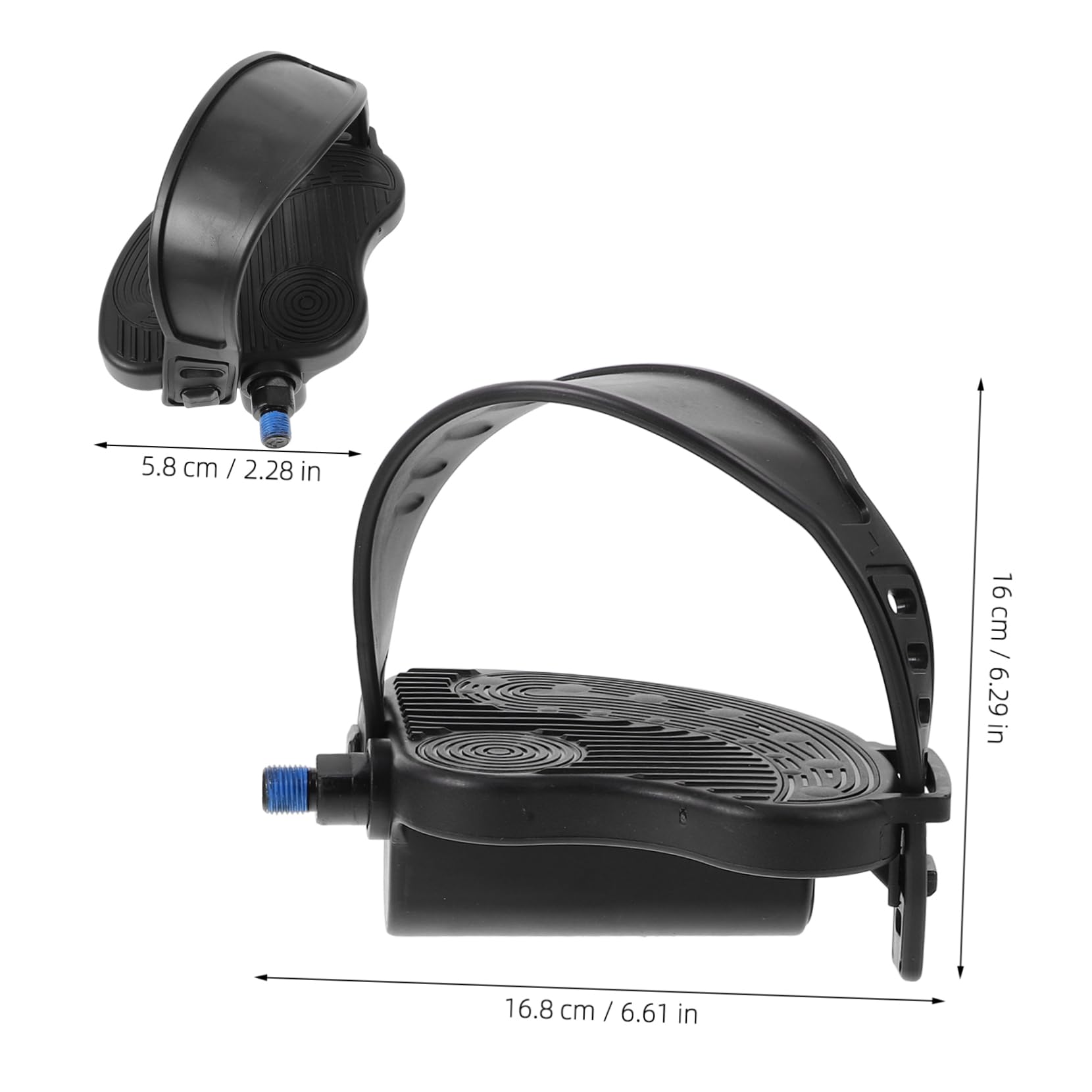 Abaodam 2 Ensembles Pédales Plates pour VTT Pédales Antidérapantes avec Sangles de Vélo Appartement Accessoires pour Vélo de Route