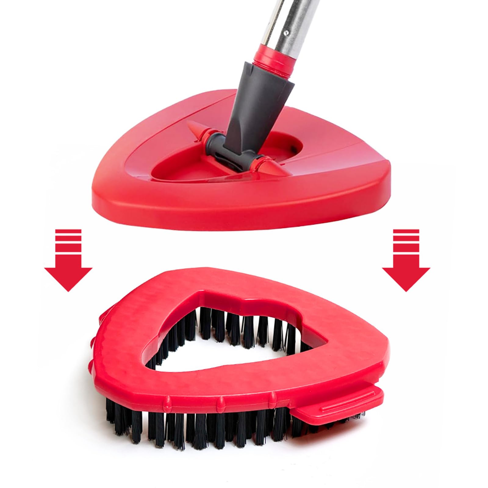 2 Têtes De Rechange Pour Balai Vileda Turbo / O-Cedar - Brosse Triangle Nettoyage Salle De Bain, Cuisine, Sols - Avec Éponges Et Connecteur