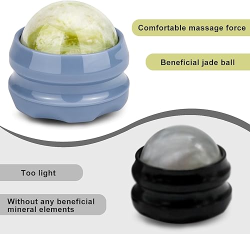 Miniatura 2 de ideayard Bola de jade de piedra de masaje para masaje de cuerpo completo, masajeador de bola de lacrosse, herramienta de masaje de espalda, bola de