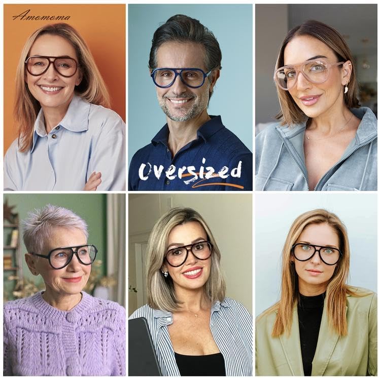AMOMOMA 3 Pack Retro Oversized Aviator Reading Glasses for Women Men,Classic Large Reader Blue Light Computer Frame AM6111 - Image 2