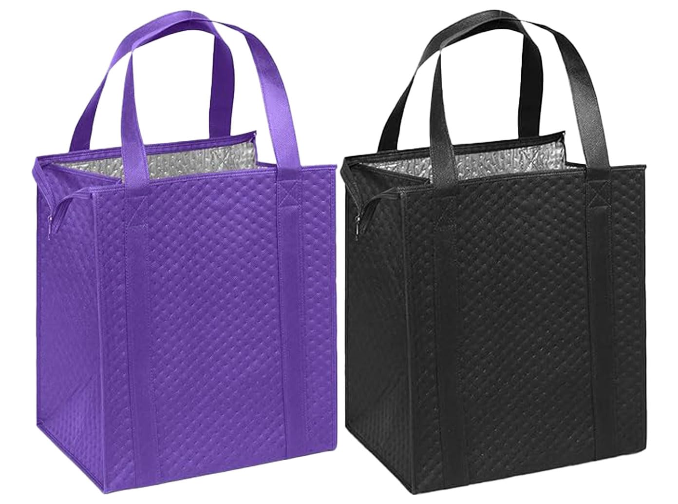 Mediz Hannah Direct Large Capacity Heavy Duty Insulated Smart Shopping Bag - Strong Reusable Grocery Tote 2 Pack