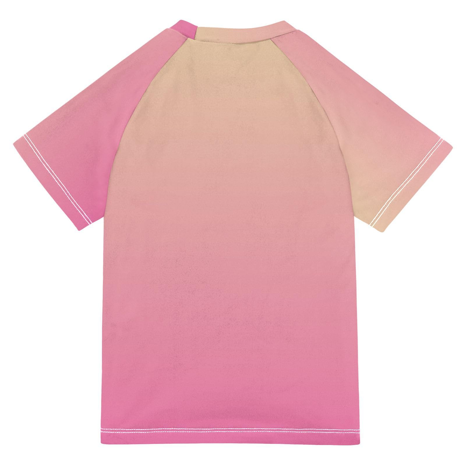 Kids Bathing Suit Short Sleeve Swimsuits for Little Girls 7T Gradient