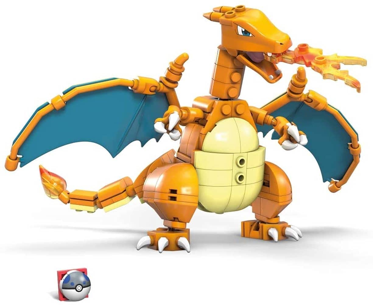 Mattel Pokémon - Jeu de Construction Mega Construx Wonder Builders Dracaufeu 10 cm