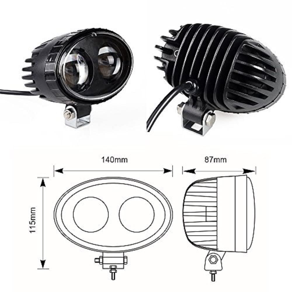 Luce LED Sicurezza Blu Per Carrello Elevatore – 8W, IP67, 10-100V DC, Fascio Spot 250LM, Staffa In Acciaio