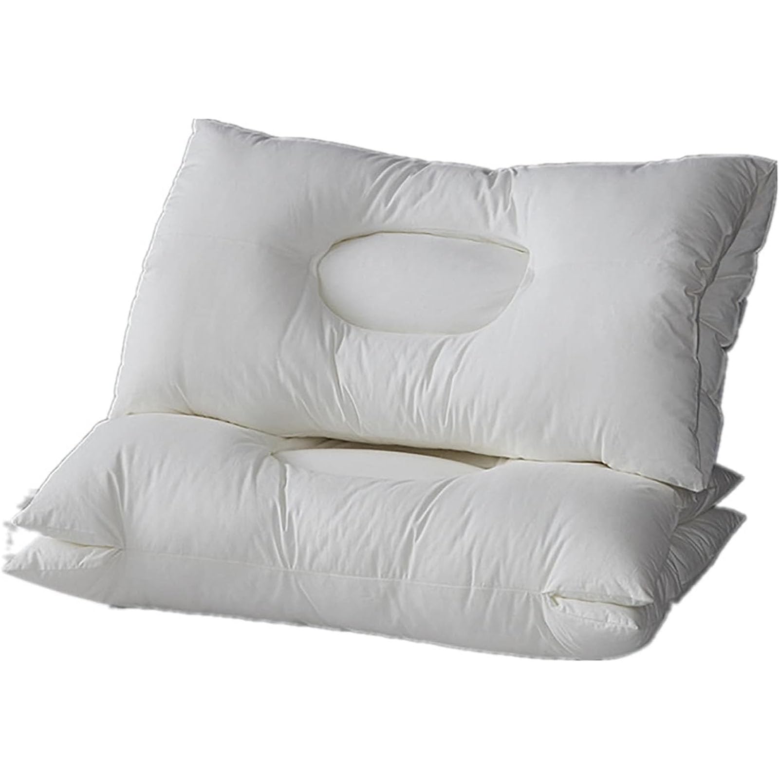 Oreiller ergonomique anti-ronflement, oreiller de sommeil profond en coton avec 3 divisions scientifiques, forme cervicale orthopédique, ne s'effondre pas, pour les personnes dormant sur le dos