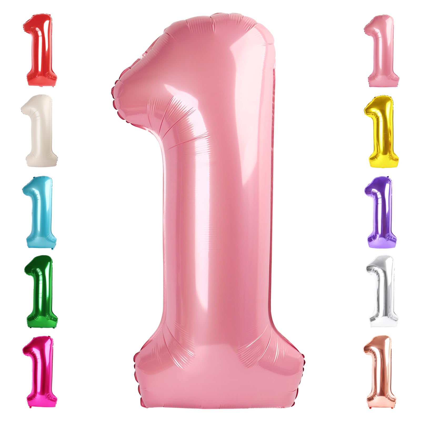 Photo 1 of 1 Balloon Numbers Birthday Decorations, 40In Pearl Pink Balloons for Party