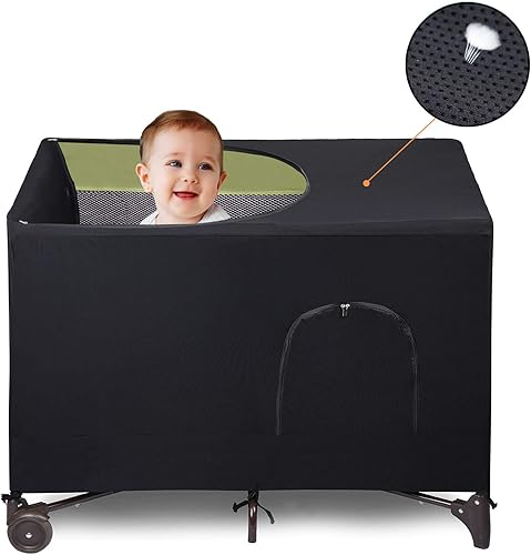 LLYWCM Cubierta opaca para cuna paquete y juego para cuna cubierta elástica y transpirable para bebé tienda de campaña para interiores o exteriores LLYWCM Cubierta opaca para cuna paquete y juego para cuna cubierta elástica y transpirable para bebé tienda de campaña para interiores o exteriores