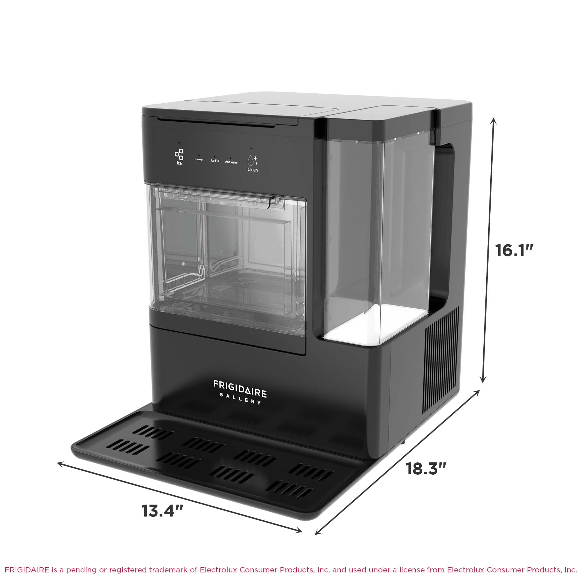 Frigidaire Nugget Ice Maker With Removable Tank, 38lb Daily Ice Production, 2.6 Lb Ice Bin, Countertop Ice Maker With Pull-Out Ice Drawer, Electronic Controls, Ice Scoop & Drip Tray on Fridge.com - View 5