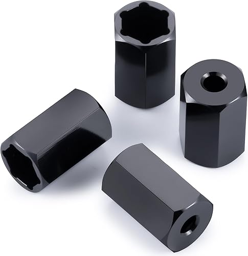 Miniatura 4 de QUPA AM STORE 4 adaptadores hexagonales de rueda de 0.197 in a 0.276 in (+ 0.394 in) para 110 WPL D12 RC Truck Car 124 SCX24 RC Accesorios de