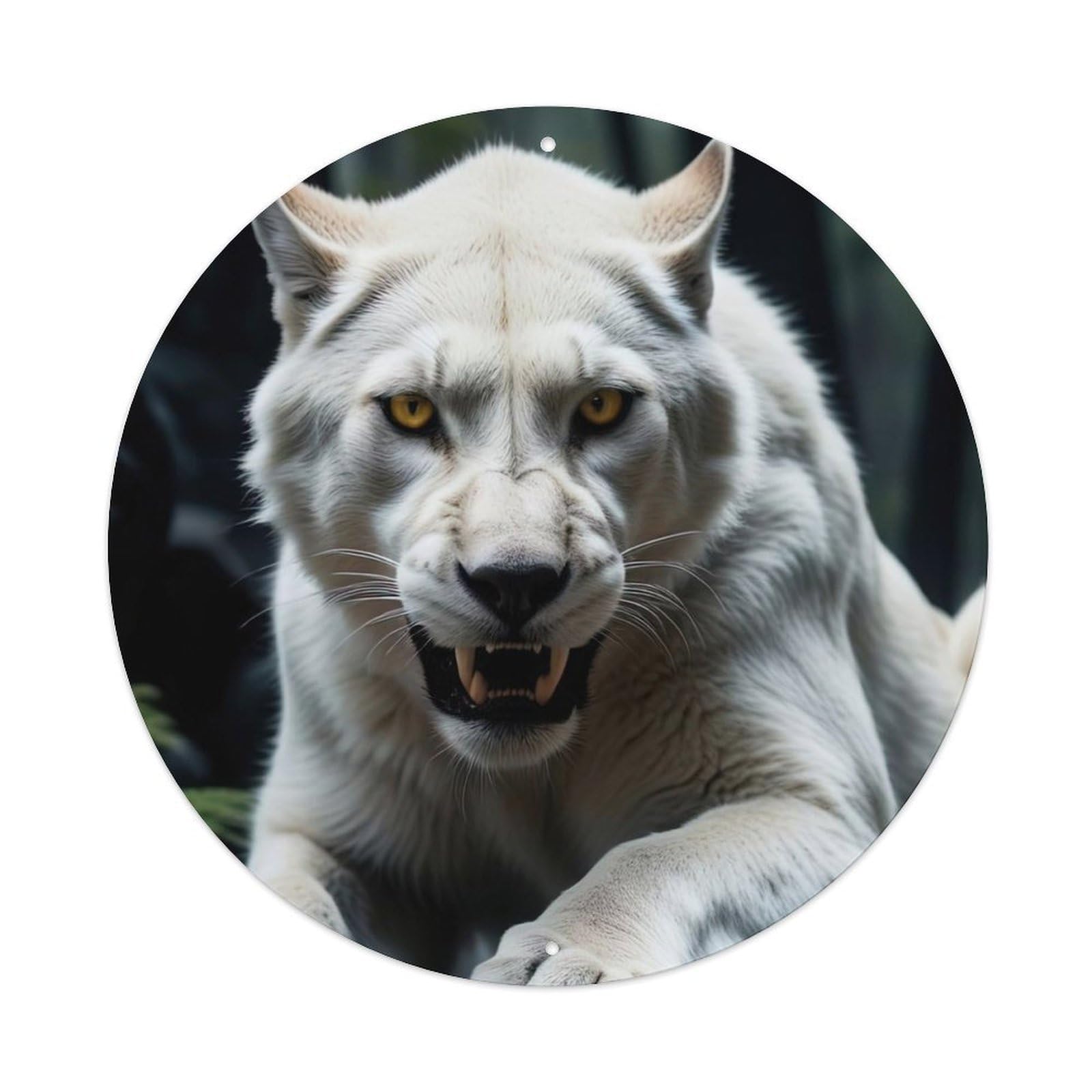 Animal Artwork Poster White Tiger in The Forest Metal Tin Sign