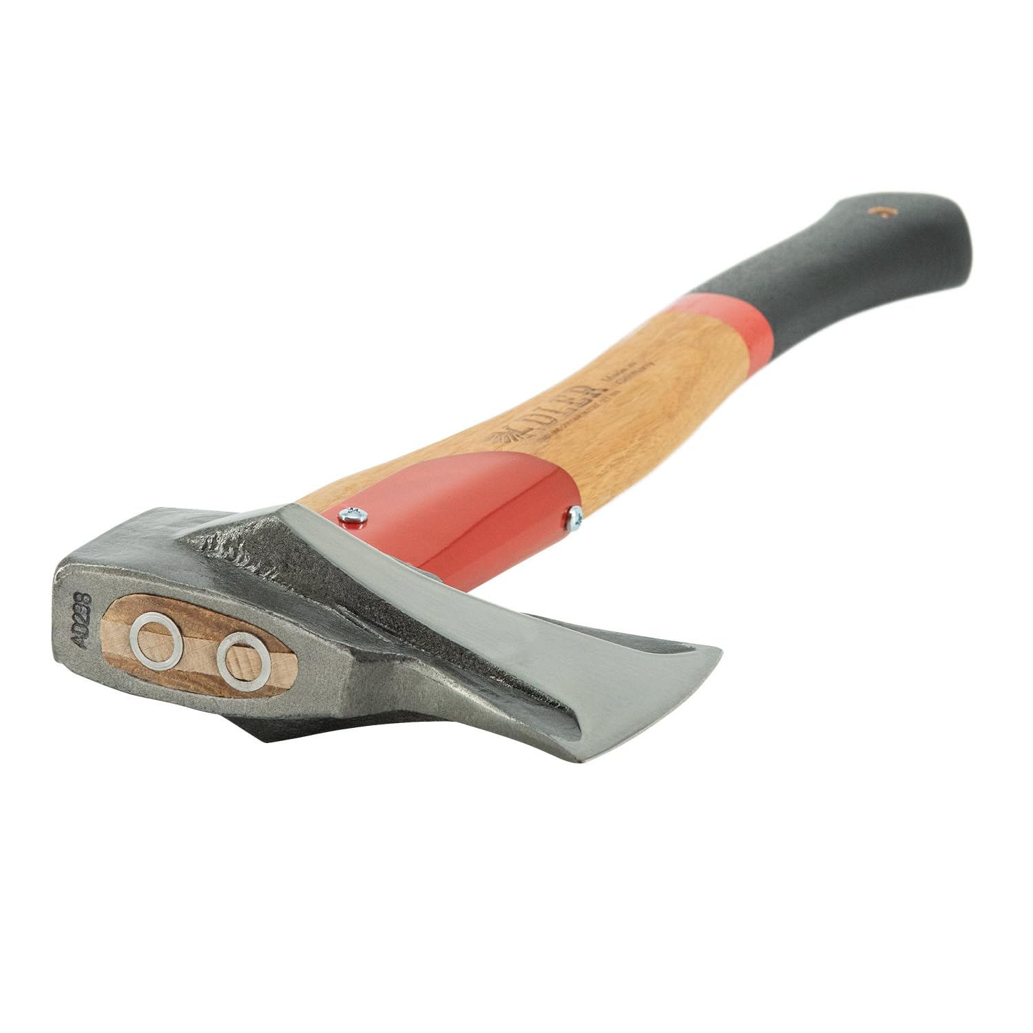 ADLER Spaltbeil inkl. Lederschutz: Beil zum Holz spalten, Geschmiedetes Holzbeil aus C60-Stahl, Spaltaxt mit 50 cm Hickorystiel, Anti-Rutsch Outdoor-Forstaxt, Grün/schwarz, 1250 g (Rot/Schwarz)