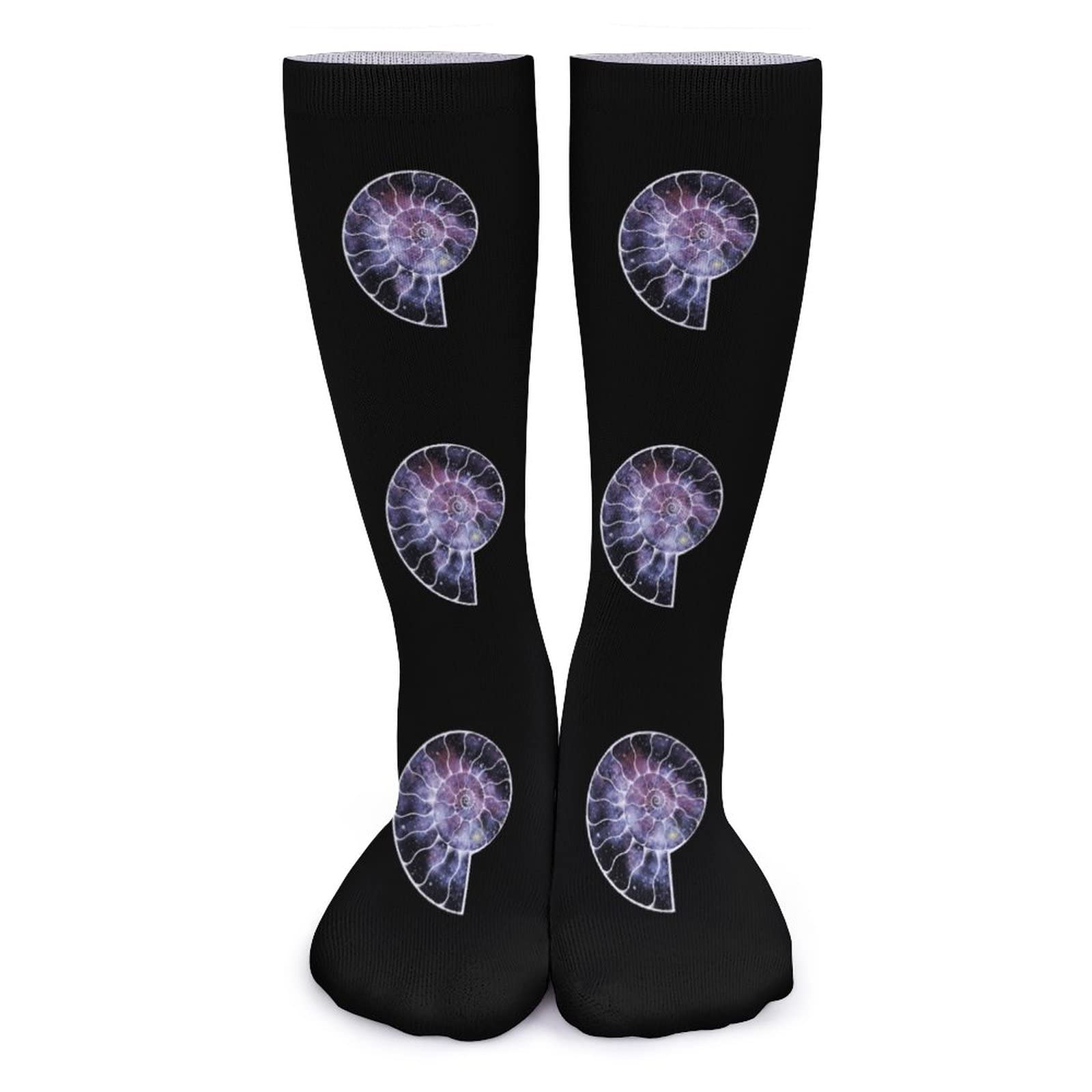Lsjuee Unisex As Pic Ammonite Space Compression Socks Thick High Socks Warmer Long Socks