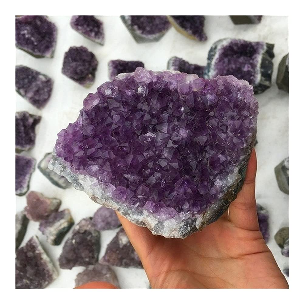Cristal Natural en Bruto Espécimen de racimo de Amatista de Cuarzo de Cristal púrpura de geoda de Amatista Natural de artesanías de Piedra (Size : 200g)