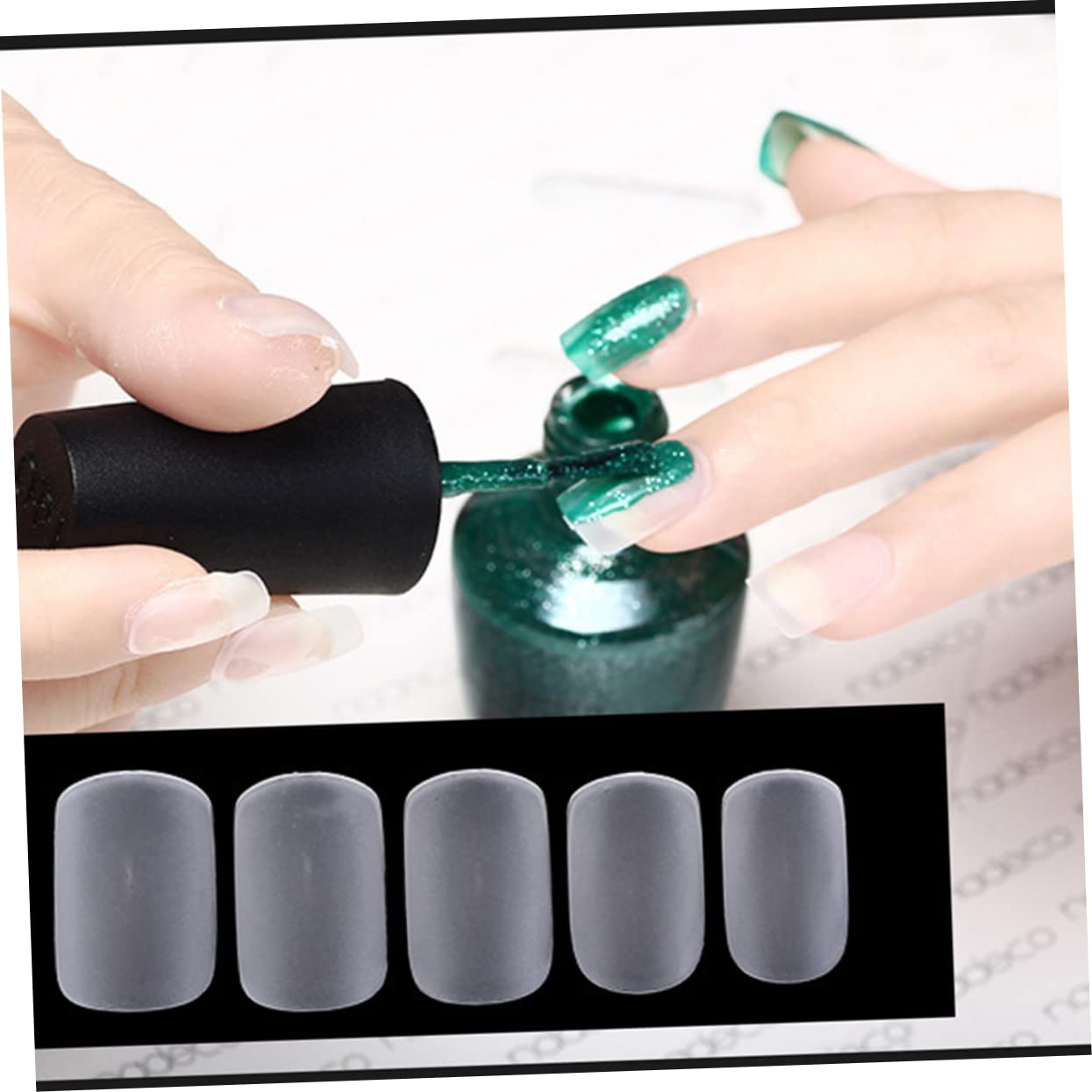 minkissy 600pezzi Unghie Fatte Mano Ultra-sottili Con Superficie Opaca Manicure Facile Per Eventi e Feste Unghie Adesive Naturali Stile Quadrato
