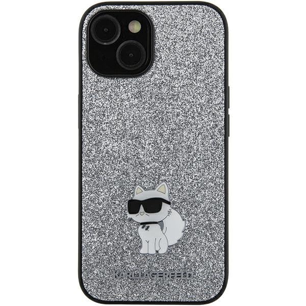 CG MOBILE Karl Lagerfeld KLHCSA35GCNPSG Coque pour A35 A356 Argenté Coque Rigide Fixe Paillettes Choupette Logo Broche Métallique