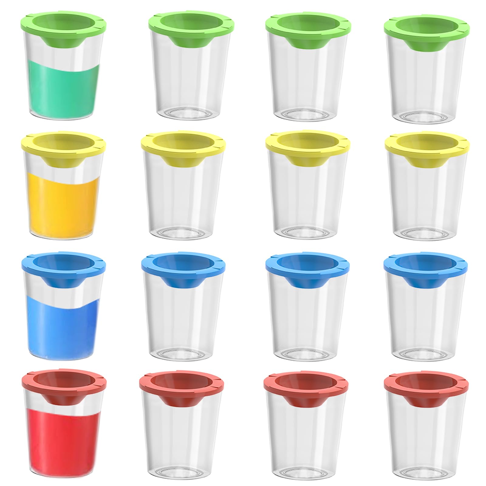 Gobelets de peinture anti-déversement hermétiques de 4 couleurs pour protéger vos créations