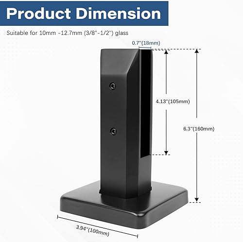 Miniatura 4 de LukLoy Espigas cuadradas de vidrio de acero inoxidable 304 para valla de piscina, abrazadera de espiga para el hogar, jardín, escaleras, barandilla,