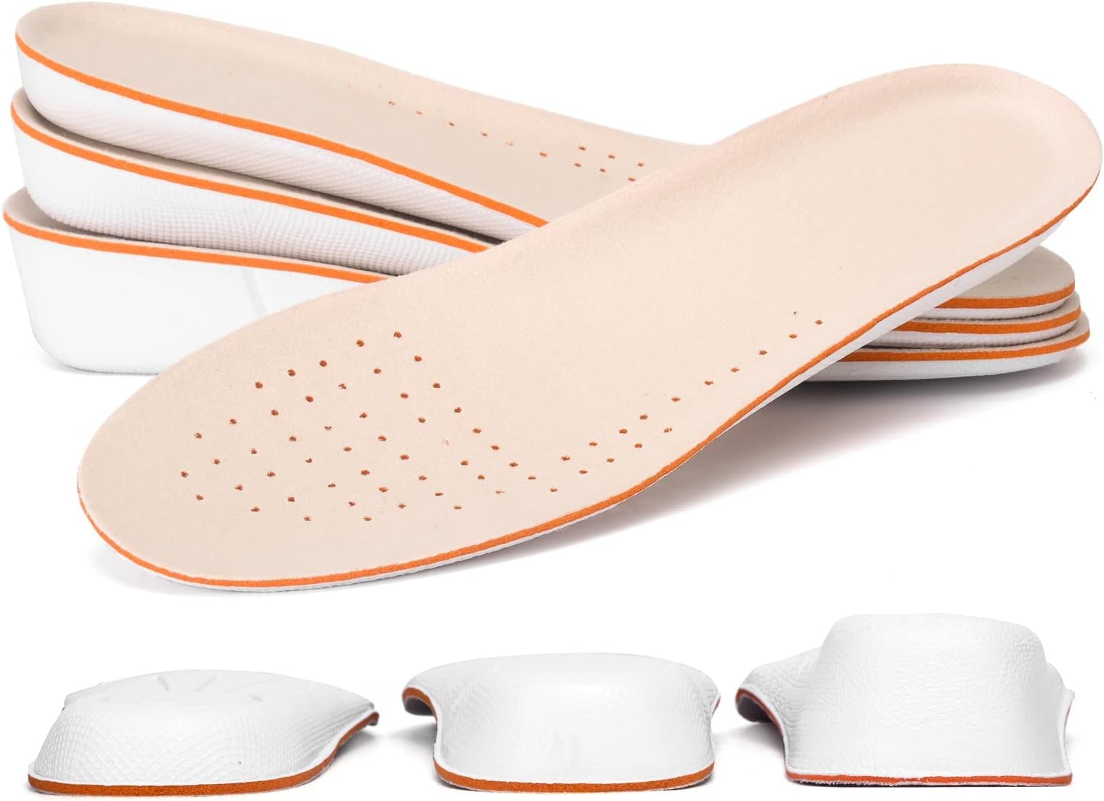 ELECDON Height Increase Insole 1.5cm/2.5cm/3.5cm Breathable High Full Shoe Insoles Shoe Inserts Cushion Pads Lift Kits Elevator Insoles for Men, 3 Pairs