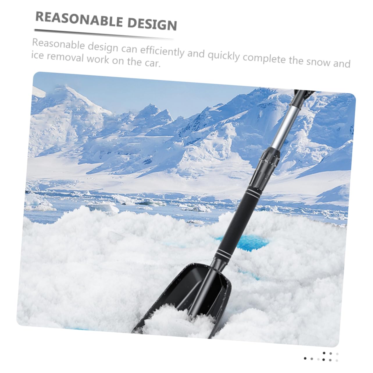 Abaodam Wide Snow Shovel for Sturdy Emergency Tool Retractable Design Professional Winter Removal Shovel