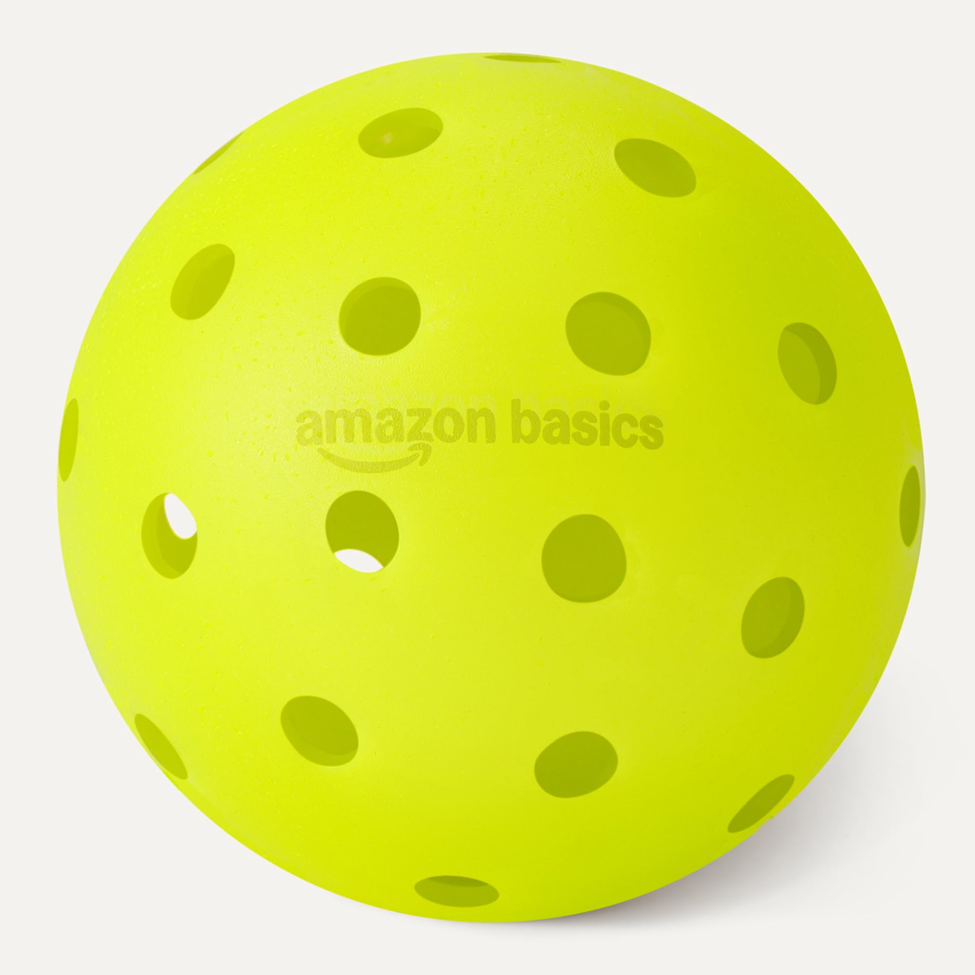 Amazon Basics Balles de Pickleball d’Extérieur, 7,4cm, Jaunes