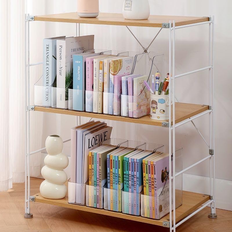 Image of Transparent Desktop Book Stand, A4 Storage Boxes, Large Capacity Plastic File Organizer, Matte Finish Desk Supplies Organisers Magazine File Holder For Office | Book Storage Organizer - Pack Of 1