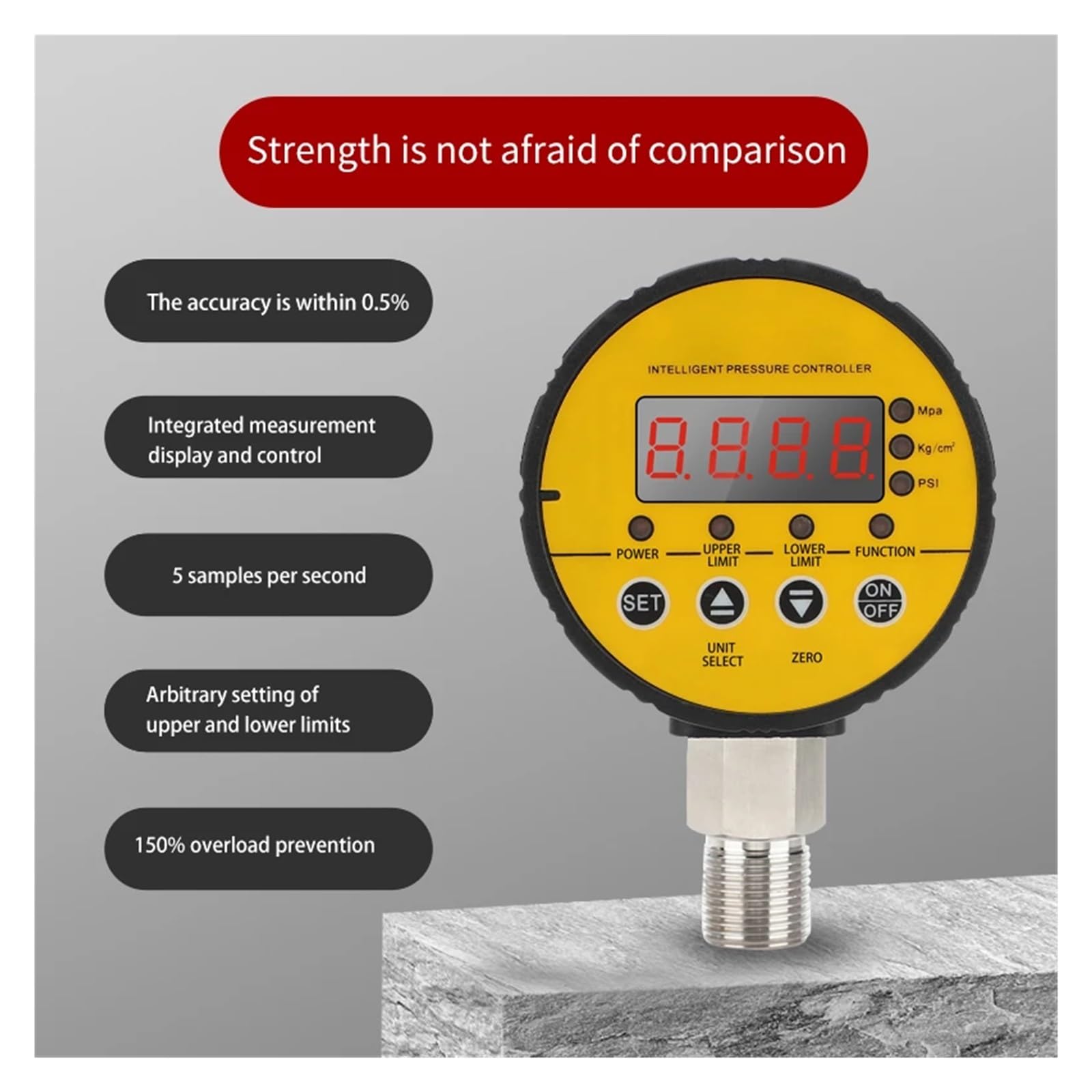 Manómetro, Manómetro digital G1/4, manómetro inteligente, controlador de interruptor presión agua negativa(0-1.6Mpa,380V)