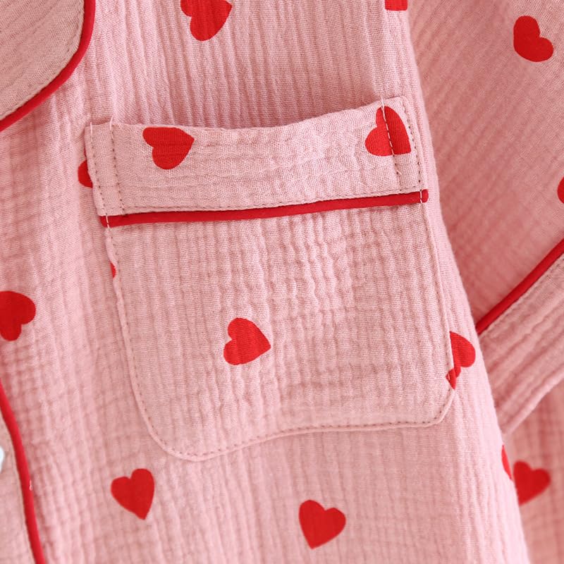 Image of codcm Womens 3pcs Cotton Pajamas Set Short Sleeve Sleepwear Fruit Print Cute Pj Set with Long Pants