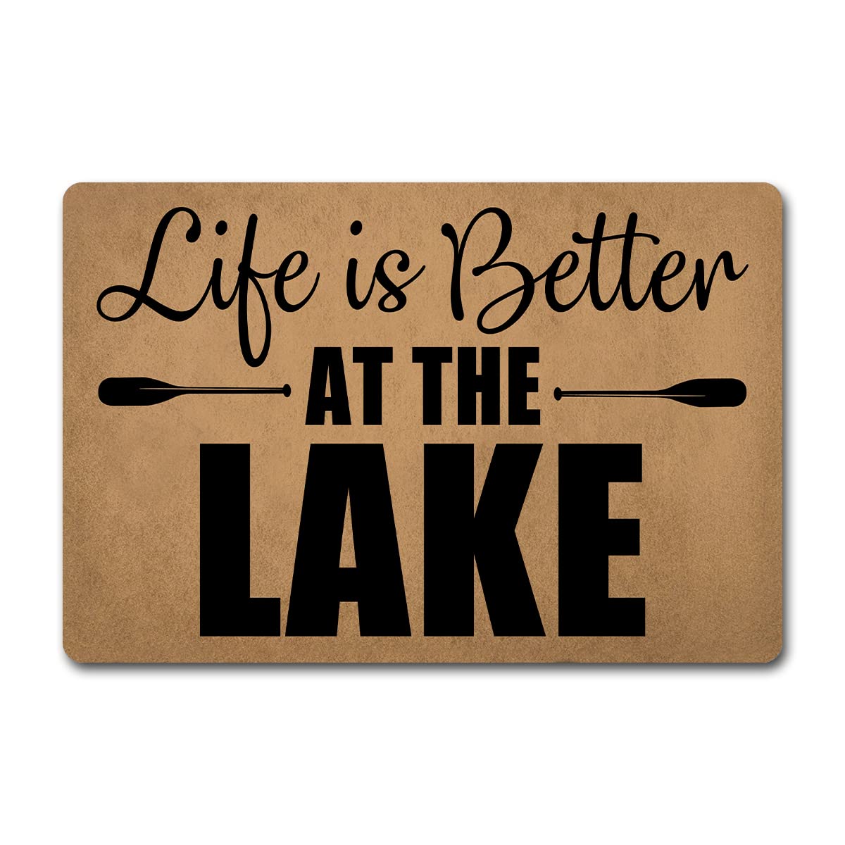 ZHAOFLY Funny Welcome Doormat Life Is Better At The Lake 23.7 In X 15.6 In Anti-Slip Kitchen Rugs And Mat Home Decor Mat
