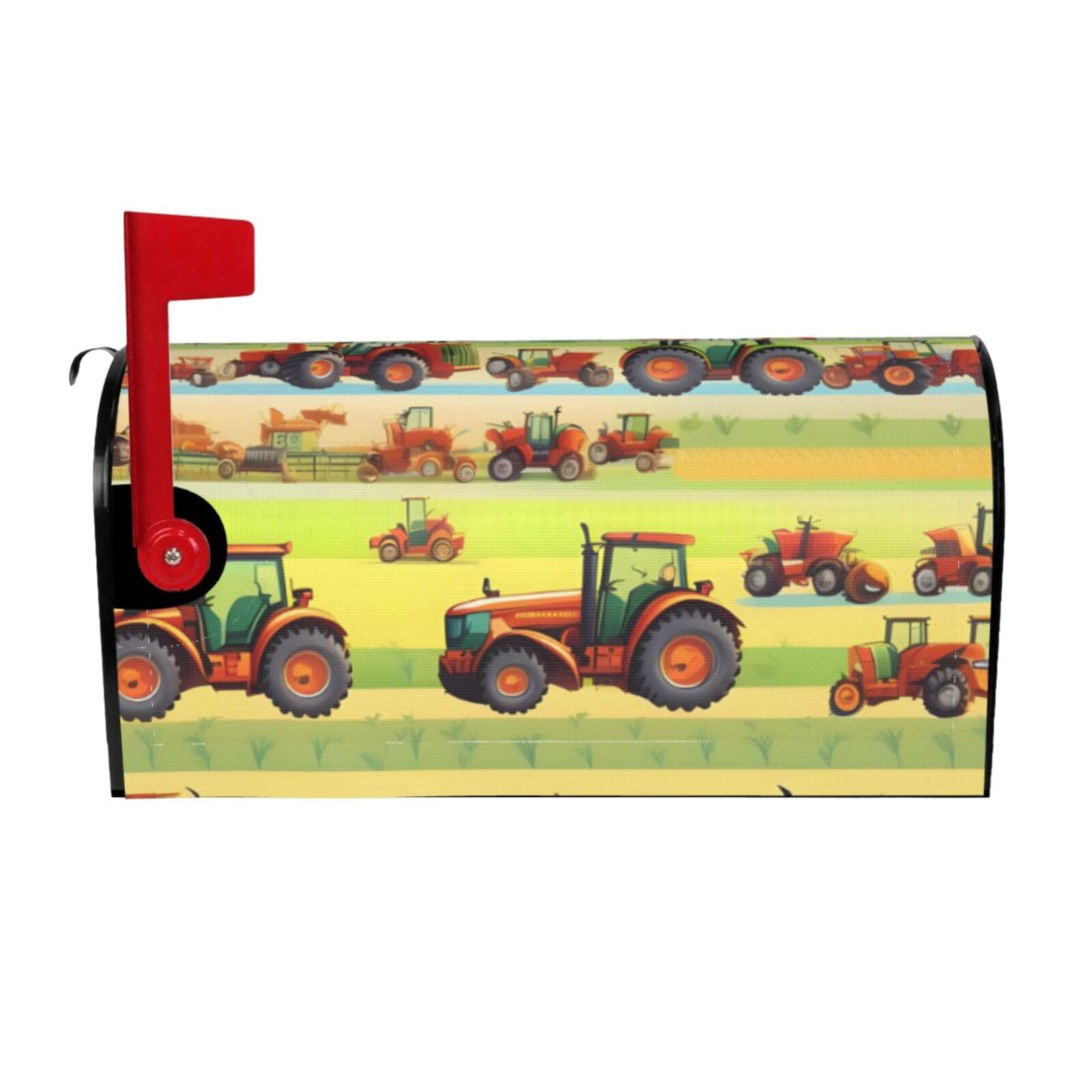 Tractor Farming Print Mailbox Cover Wraps Post Letter Box Cover Decor For Outside Garden Yard Farmhouse Home