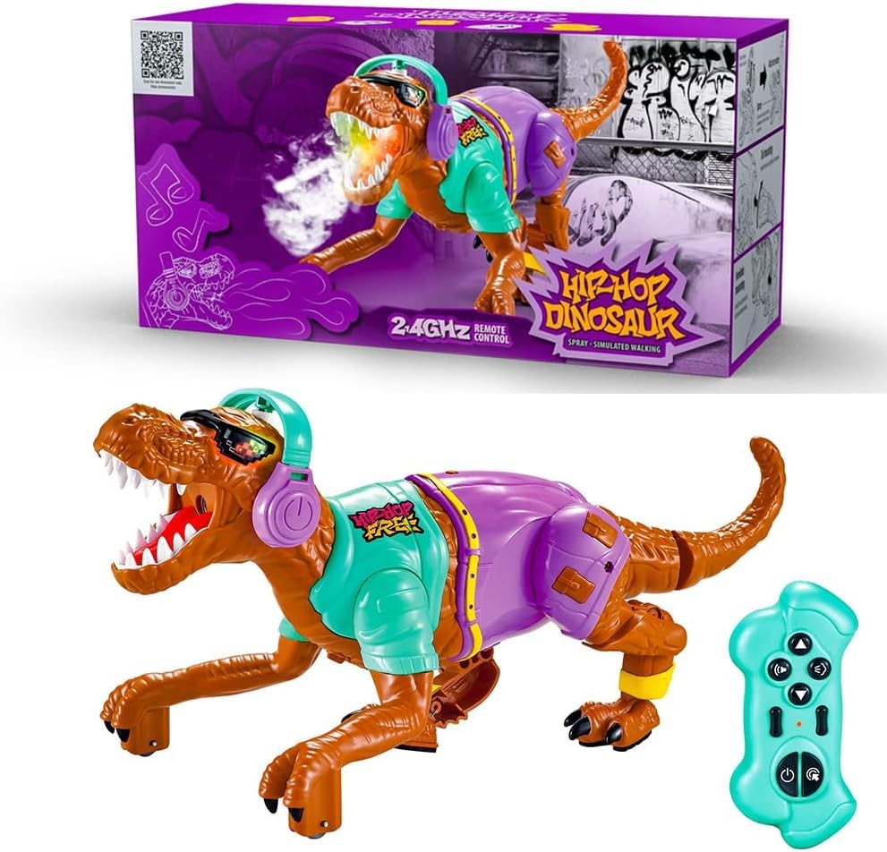 AquaFalcon Remote Control Dinosaur Toys 3-5- Dinosaur rc for Kids toys4-7 8-12, Robot Dinosaur Toys - Electronic Pets That simulate Dino to Walk, Roar, Light, Spray, and Sing
