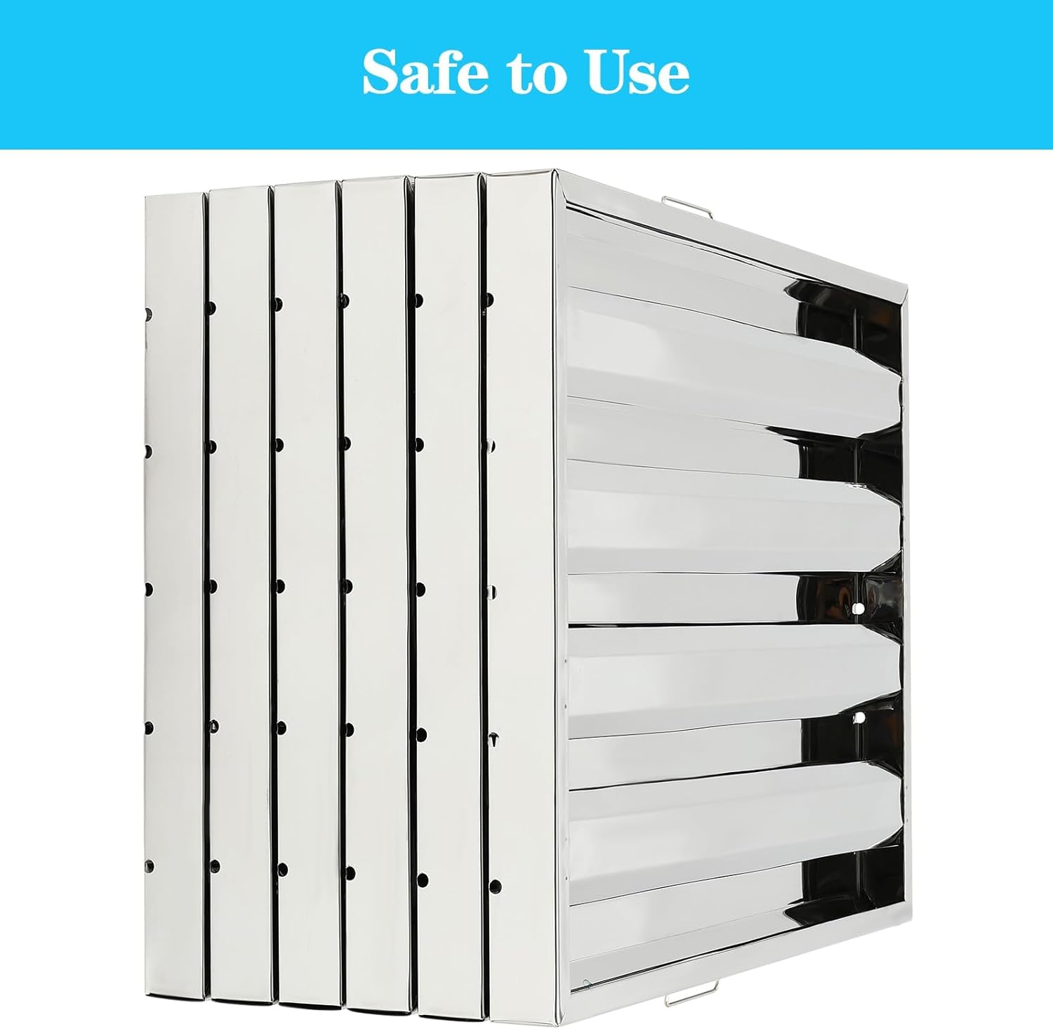 Commercial Hood Filters Hood Vents Restaurant Grease Filters 430 Grade - 19.5x24.5 Inch (6 Pack),Heavy Duty Baffle Filter for Range Hoods,Commercial Kitchen Exhaust System Grease Filter for Range Hood